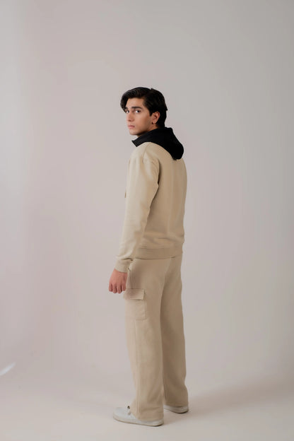 BISCUIT HALF ZIPPER HOODIE
