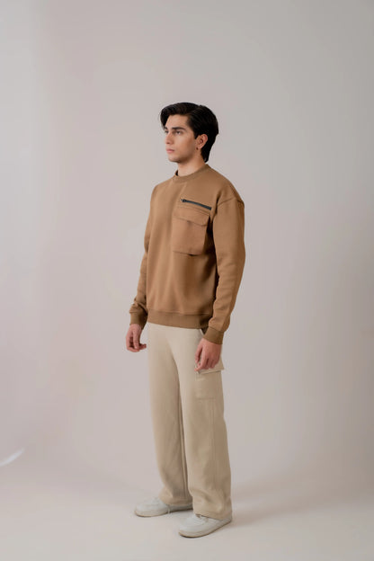 CAMEL CARGO SWEATSHIRT