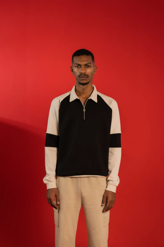 RAGLAN SLEEVES POLO ZIPPER