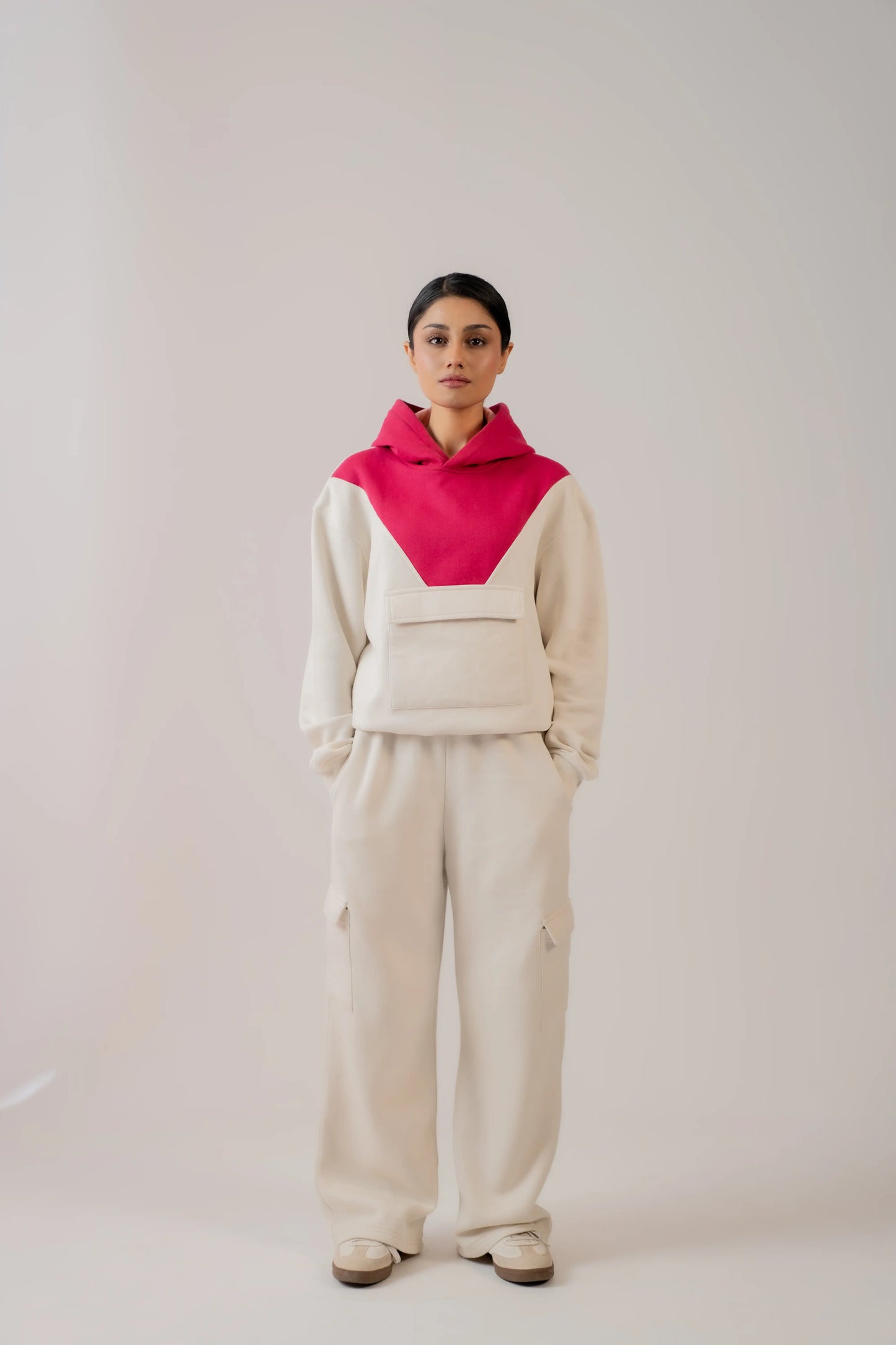 BUTTER SOFT FLEECE STRAIGHT FIT WHITE TROUSER