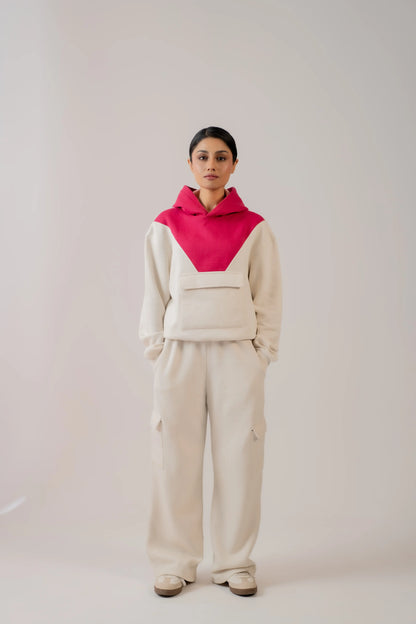 BUTTER SOFT FLEECE STRAIGHT FIT WHITE TROUSER