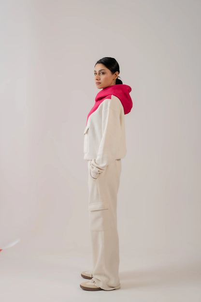 BUTTER SOFT FLEECE STRAIGHT FIT WHITE TROUSER